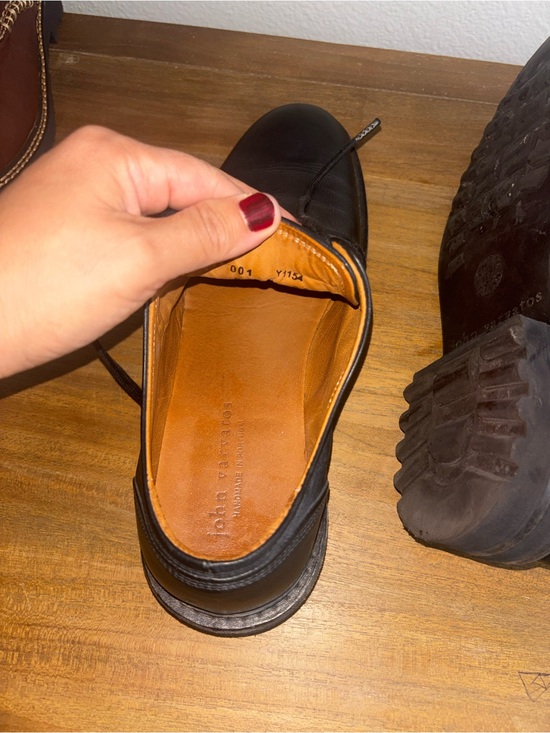 $598 John Varvatos Collection Black Leather Lug Sole Derby Shoes 9.5